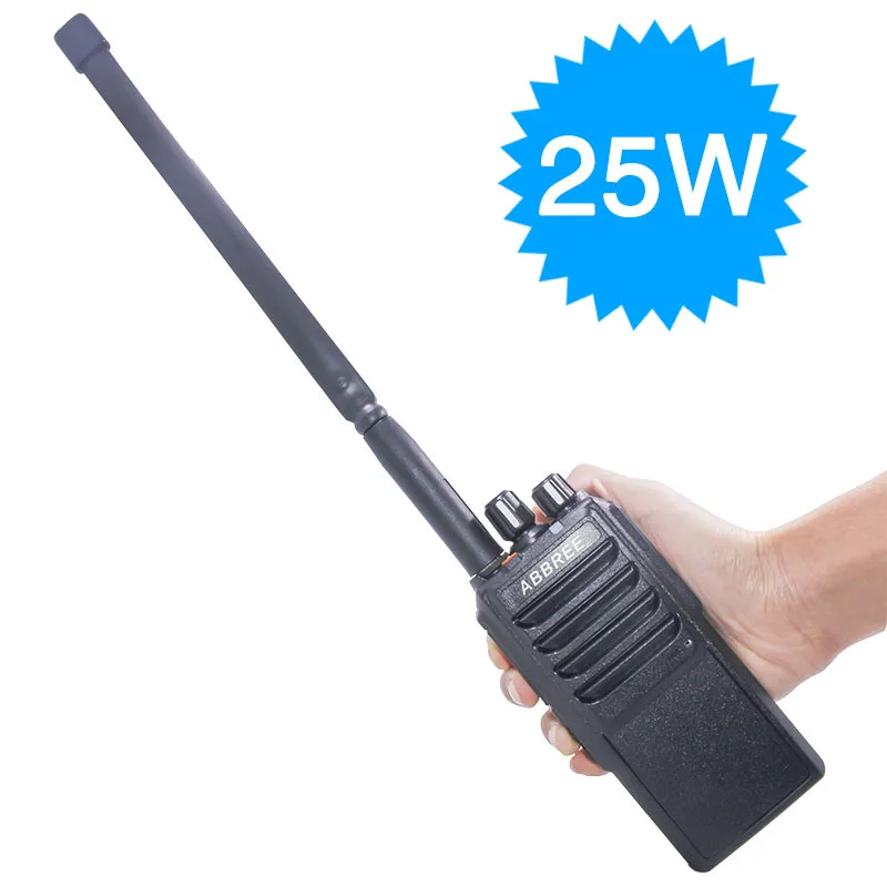 ABBREE AR-25W рация UHF 400-480 МГц выходная мощность 25 Вт 10 Вт 5 Вт 10 км Диапазон двухстороннее радио 4000 мАч батарея+ тактическая антенна - Цвет: Black Antenna