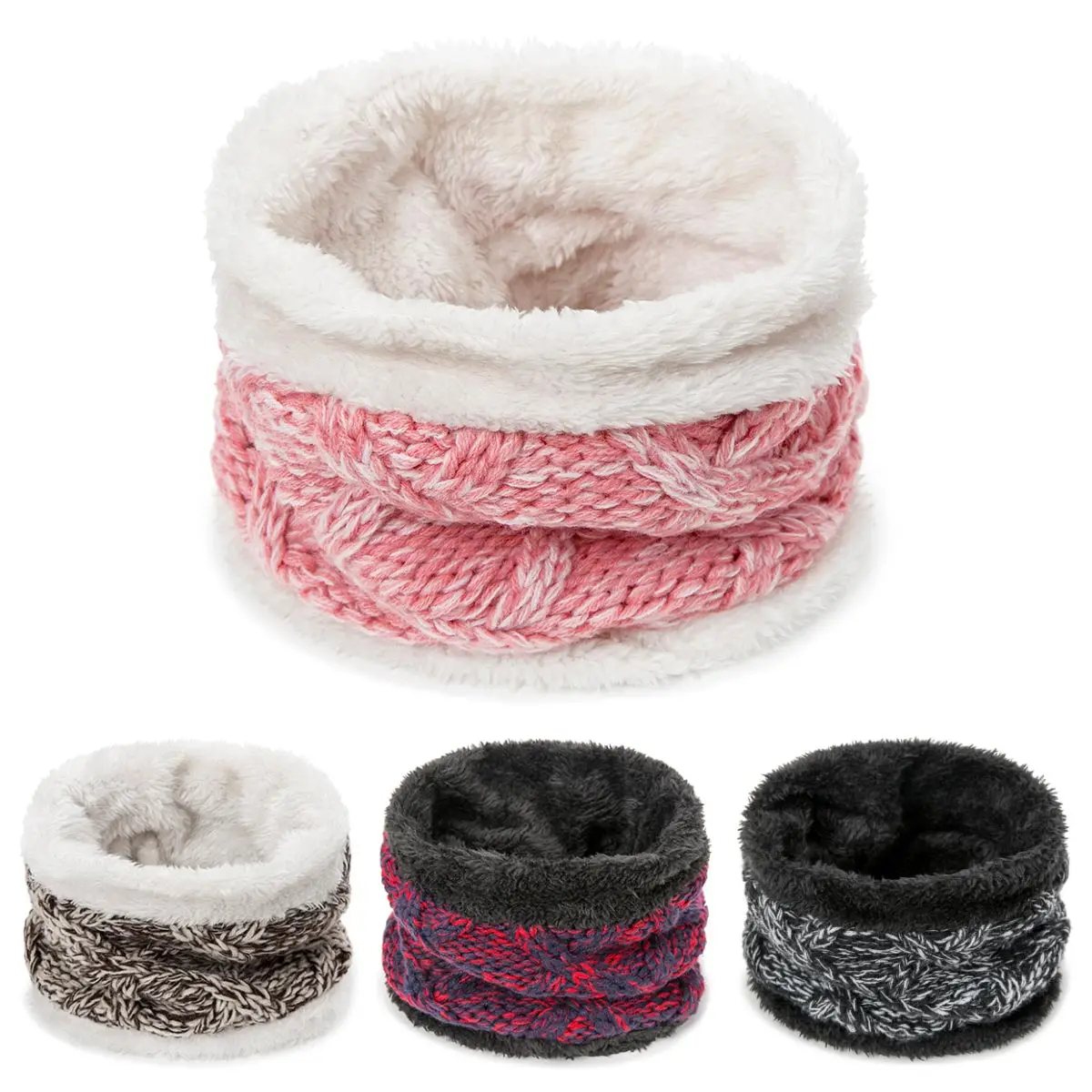 

MLTBB New Children Winter Scarf Knitted Plus Velvet Thick Warm Scarves Boys And Girls Cotton Neck Bib Kids Soft Collar Scarf