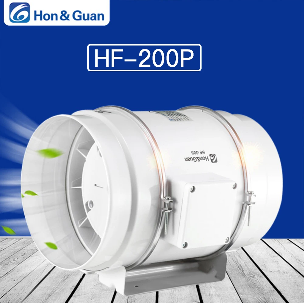 

Hon&Guan 8'' Home Mixed Flow Inline Duct Fan With 494CFM Strong Ventilation System Extractor Fan for Office, Hotel, Hall