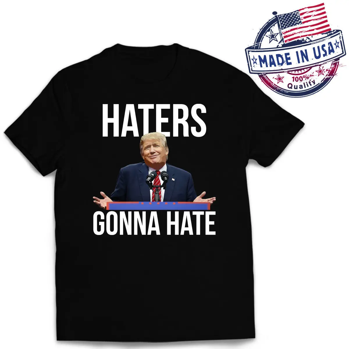 Новая мужская футболка с принтом Дональда Трампа Haters gonet летняя повседневная