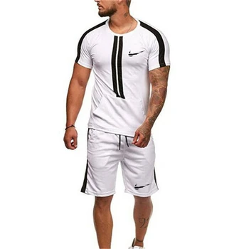 

Men's Sets Fashion Sportswear tracksuits sets men the TURNHALLEN t-shirt + shorts casual outwear suits Chandal Hombre Completo