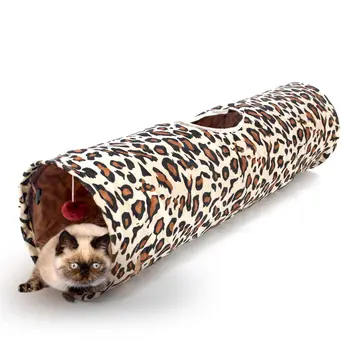 

US/AU/England/France/Germany Shipping Foldable Cat Kitten Leopard Pet 1Hole Tunnel Collapsible Tunnel For Pet Rabbit Pig Playing