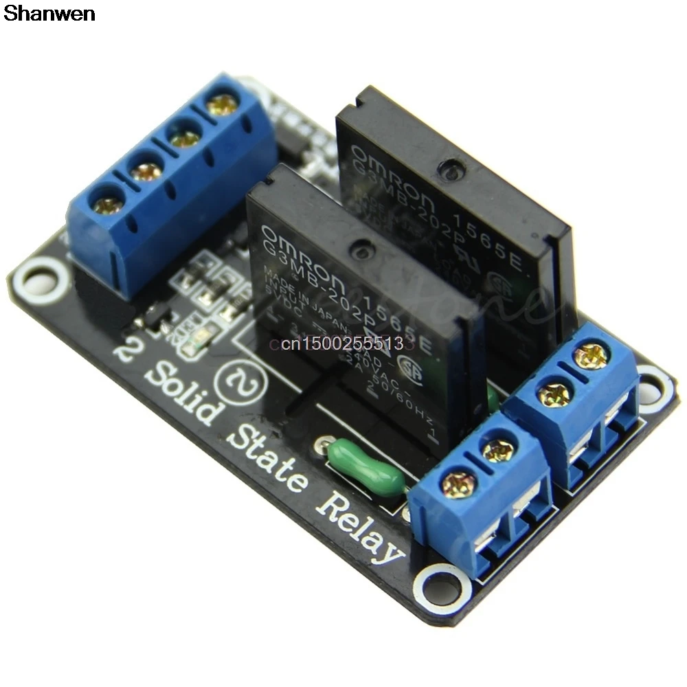 

5V 2 Channel OMRON SSR High Level Solid State Relay Module 250V 2A For Arduino New