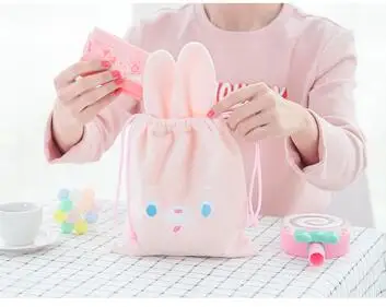 Женские дорожные сумки для менструации, карман, упаковка, гигиеническая сумка, косметички, милые фланелевые милые сумки на шнурке - Цвет: Pink