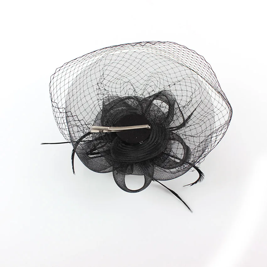 Shanfu Для женщин цветок Mesh fascinators с Birdcage вуаль для свадьбы церковь Чай партии чародей повязка зажим для волос sfd1873