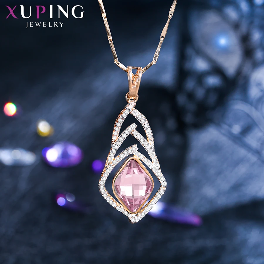 Xuping амулеты стильные ожерелья для женщин кристаллы от Swarovski разноцветные ювелирные изделия модный дизайн семейные вечерние подарки S160-40475