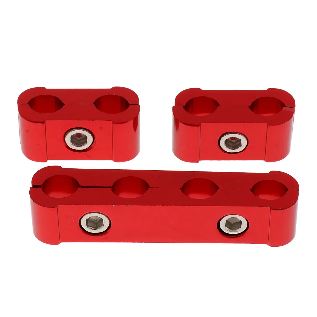 Set of 3 4 Hole Spark Plug Wire Separator Clamps Durable for 8/9/10mm High Quality Aluminum