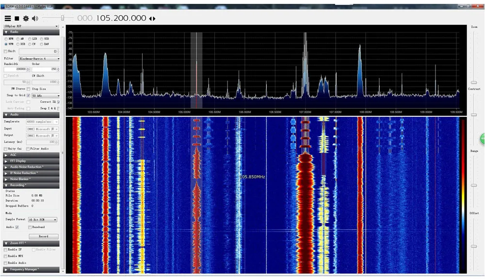 Широкополосное программное обеспечение MSI. SDR 10 кГц до 2 ГГц panadapter SDR приемник 12-bit ADC Совместимость sdrplay RSP1 B9-006