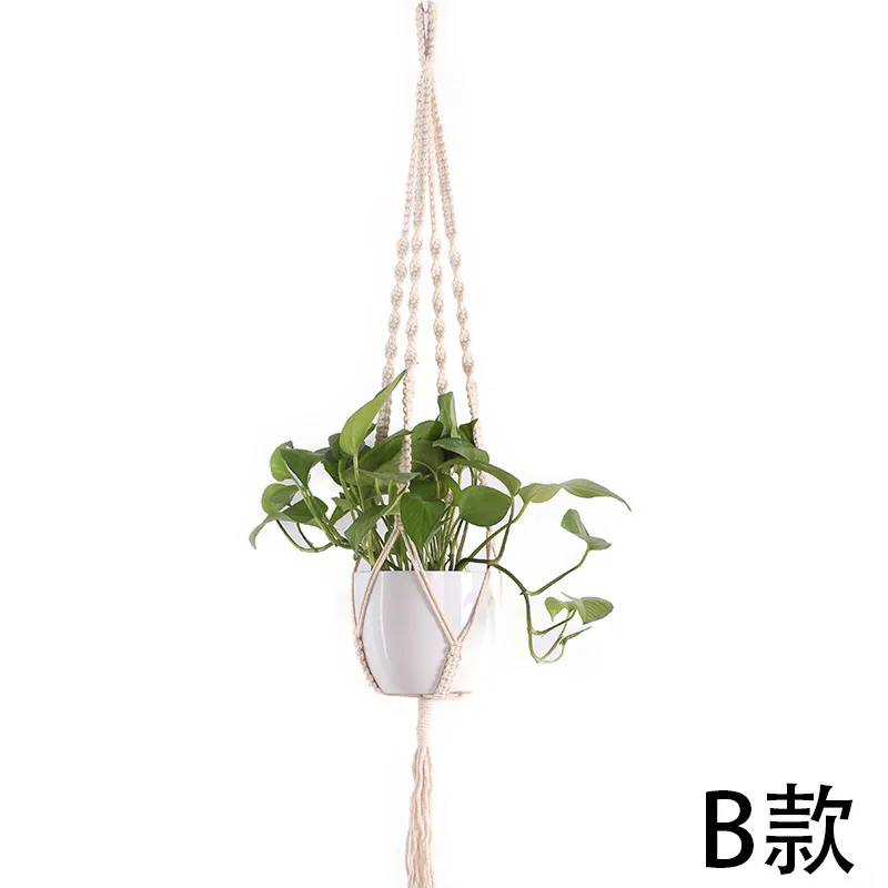 Creative Garden Plant Tassel Hanger Macrame Hemp Rope Braided Hanging Planter Basket Flower Pot Holder Decoration - Цвет: 2