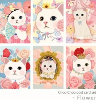 

wholesale high quality"choo choo"108pcs/lot=36designs Sweet Cat postcards / Greeting Cards / Post Cards CH-5040301