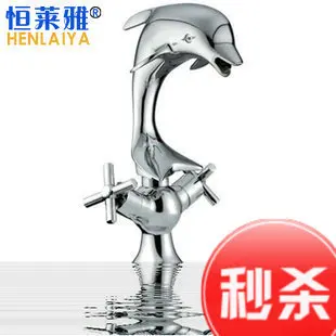

2016 Free shipping torneiras de banheiro moderna,luxury deck mounted   Dolphin bathroom tap faucet,dual handles mixer faucet