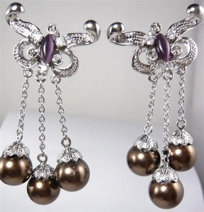 

Selling Picture fine pruple opal and shell pearl huge earrings