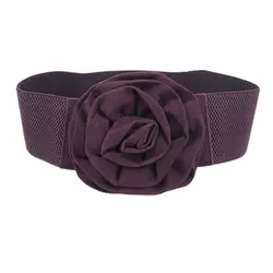 Imc практический Улучшенный фиолетовый цветок Дизайн Пряжка эластичный пояс для леди