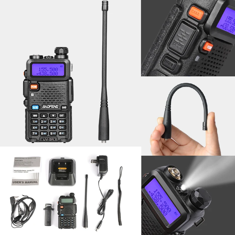 10 шт Baofeng UV-5R Walkie Talkie Профессиональный CB радиостанции Baofeng UV5R трансивер VHF UHF Портативный охоты Любительское радио