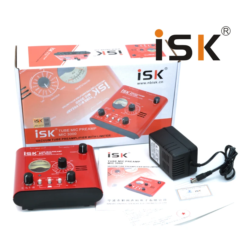 ISK MIC 3000 Professional вакуумная трубка предусилителя микрофон усилители домашние 48 В