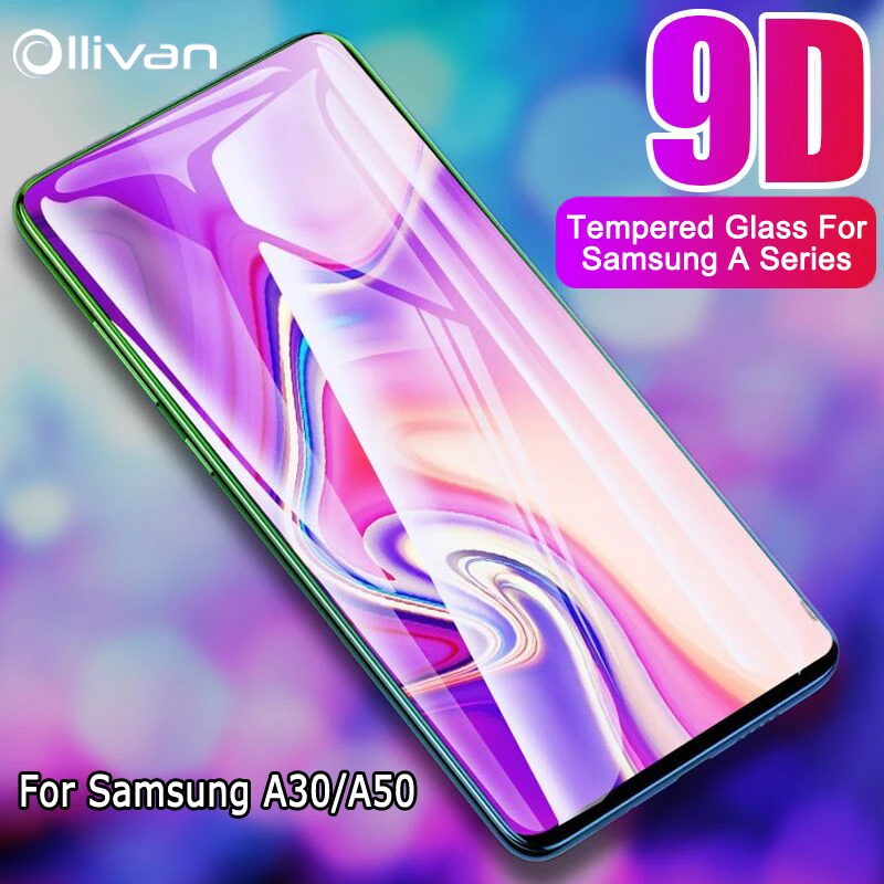 For Samsung A50 A30 2019 A7 2018 Tempered Glass For Samsung Galaxy A30 A50 A6 A8 A8S A9 Star A7 2018 Full Cover Protective Film