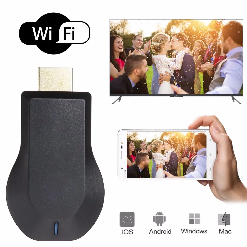 TOP New TV Stick Android Portable Full HD 1080P Receiver Airplay WiFi Display TV Dongle Wireless Connectivity HDMI Multi-display