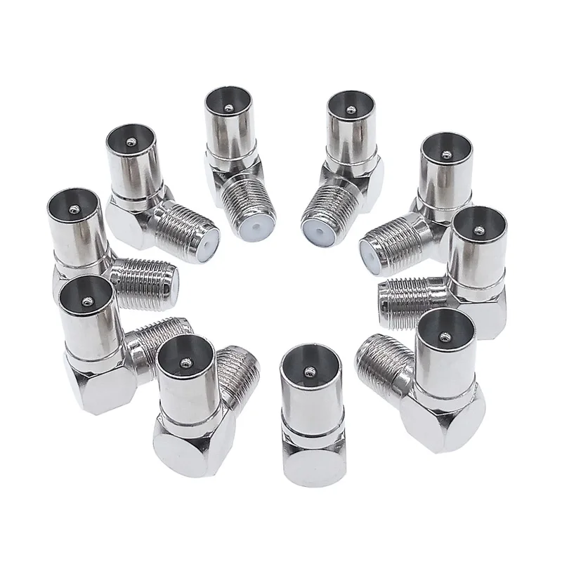 2 Pezzi Spina Connettore Coassiale Angolo Retto 90 Gradi Forma L Femmina Per Antenna TV - Foto 7