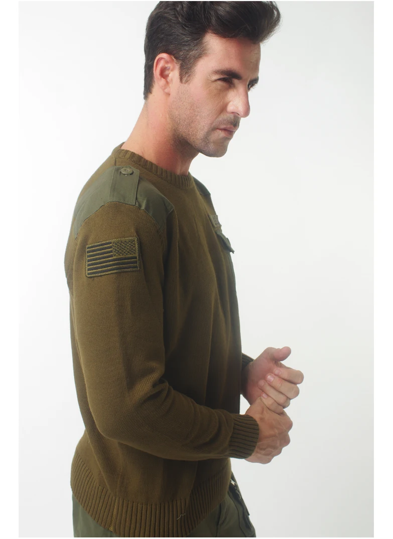 BONJEAN мужской военный армейский Тактический вязаный свитер, осенне-зимний Повседневный хлопковый Толстый Пуловер высокого качества M-3XL