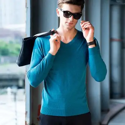 Sueter Masculino Повседневная чистая шерсть новые кашемировые свитера мужские с v-образным вырезом с длинным рукавом свитер sticckpullover мужские Casaquinho - Цвет: 015