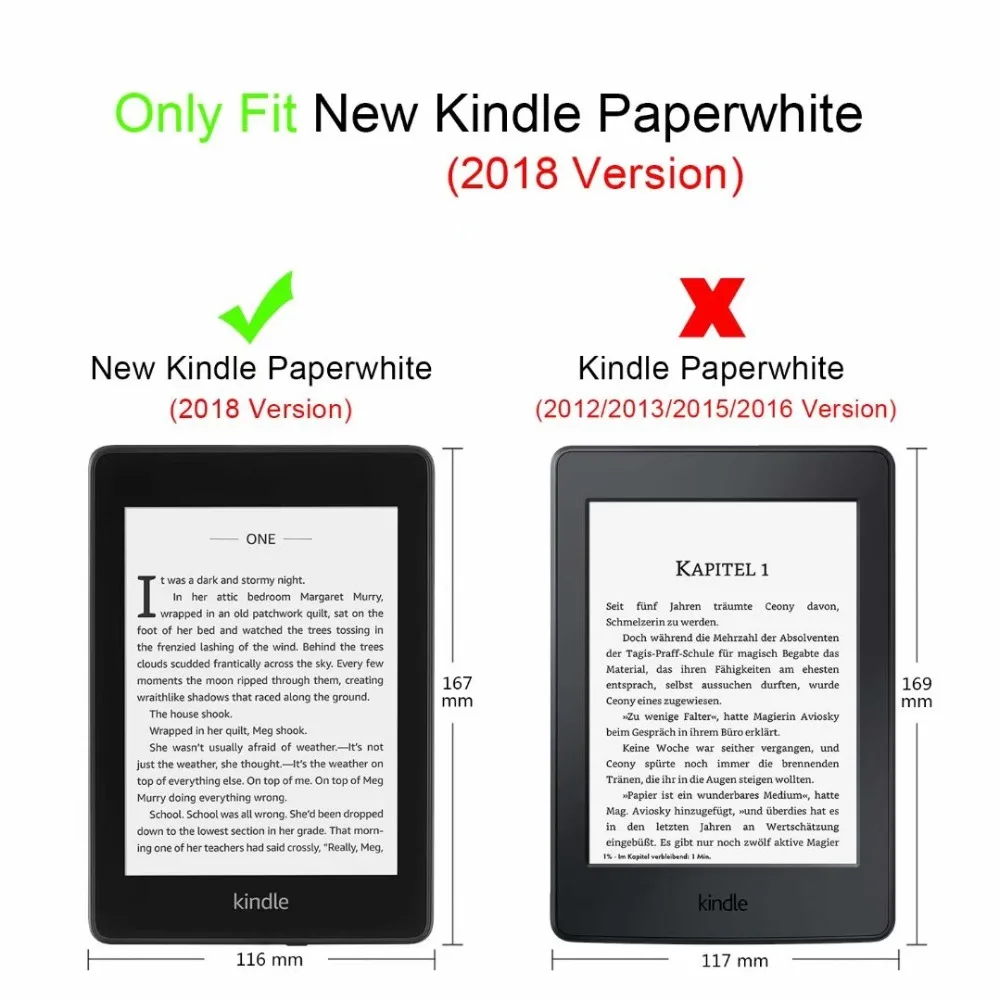 Чехол Funda для Kindle Paperwhite 4 Case 10th Generation, водонепроницаемый чехол для e-reader с держателем для рук, чехол-книжка