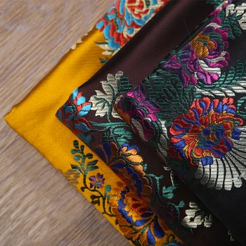 

Retro Aesthetic Metallic Jacquard Brocade Fabric, flower3D jacquard fabric, yarn dyed fabric for Women Cheongsam,dress BY Meter