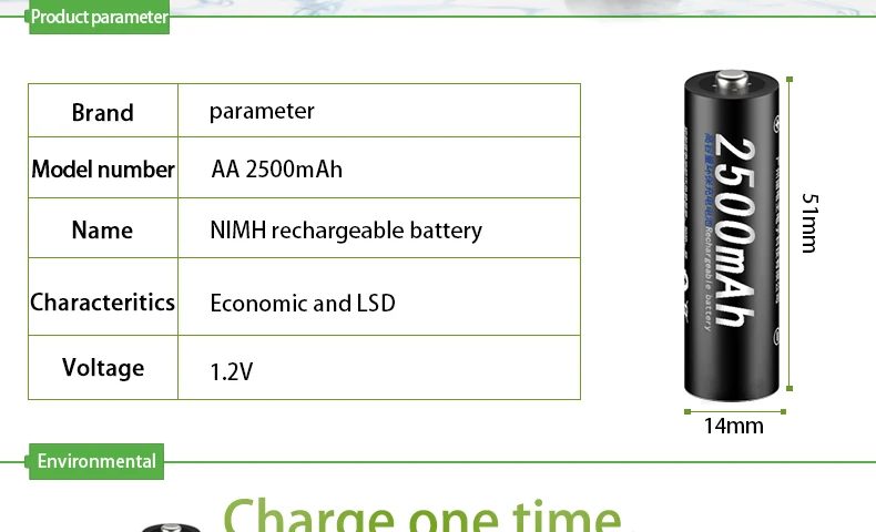 PALO 4 шт высокой емкости 2500mAh 1,2 V 3000MAH AA Ni-MH Предварительно заряженный перезаряжаемый AA 1300MAH аккумулятор 2A Baterias