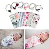 Newborn Photography Prop Baby Blankets Printed Newborn Infant Baby Boys Girls Sleeping Swaddle Muslin Wrap +Headband 2PCS ► Photo 1/6