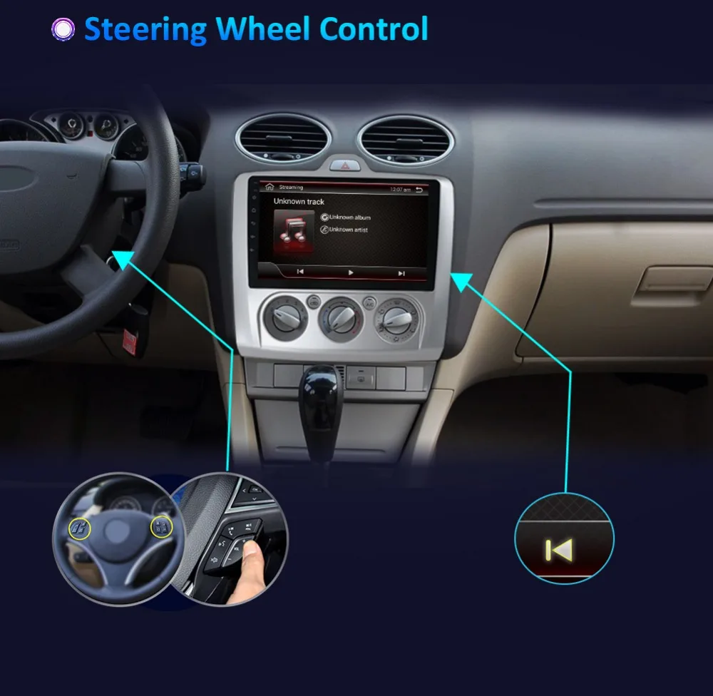 Perfect Bosion 4/8 core 2 din For Ford Focus 2009 Android 8/9 Autoradio Car Multimedia Player GPS Navigation Head Unit with wifi BT USB 5