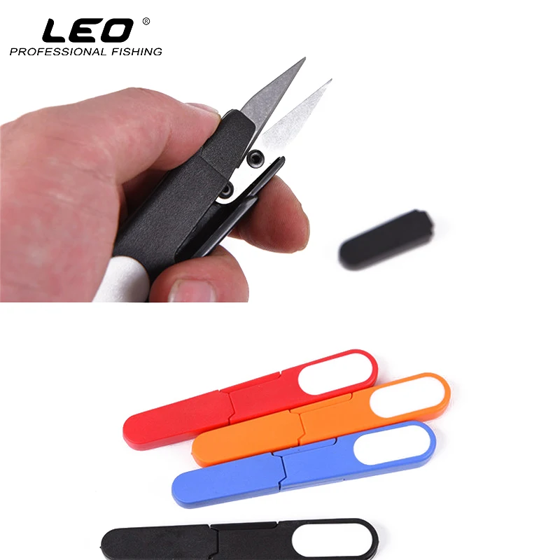 

LEO Professional Fishing Scissors with Cap Portable Safe Design Fishing Line Cutter Mini DIY Sewing Scissors Fishing Tool