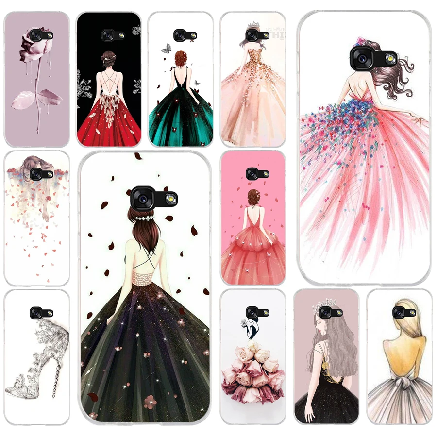 

208FG Luxury Wedding Dress Girl Soft Silicone Tpu Cover phone Case for Samsung a3 2016 a5 2017 a6 plus a7 a8 2018 s6 7 8 9