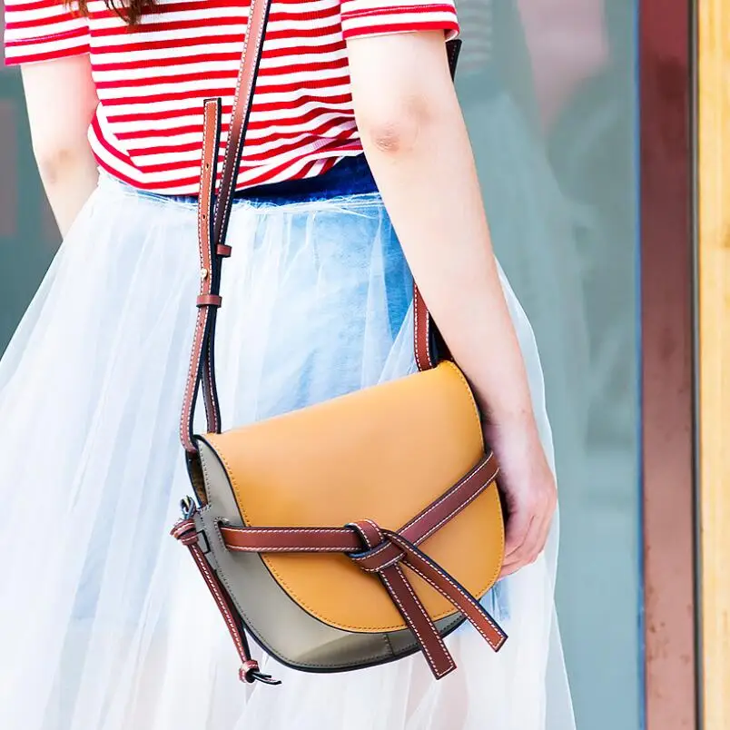

FoxTail & Lily Popular Brand Fashion Panelled Shoulder Bag Women Genuine Leather Crossbody Messenger Bags High Quality Hot Sale
