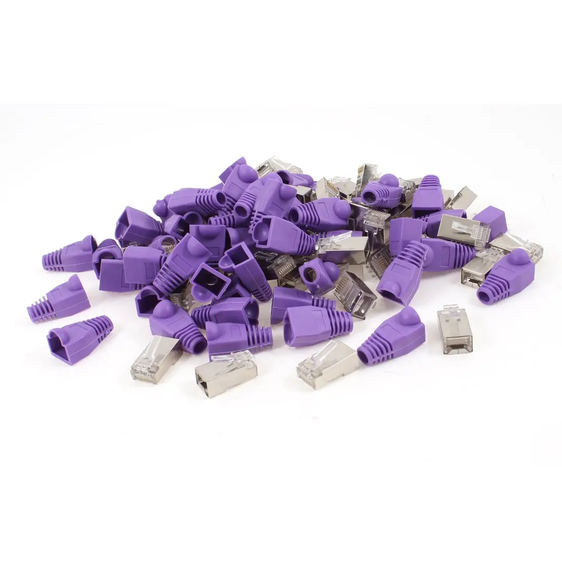 

50 Pcs Metal Shielded 8P8C RJ45 Plug End Network Connectors
