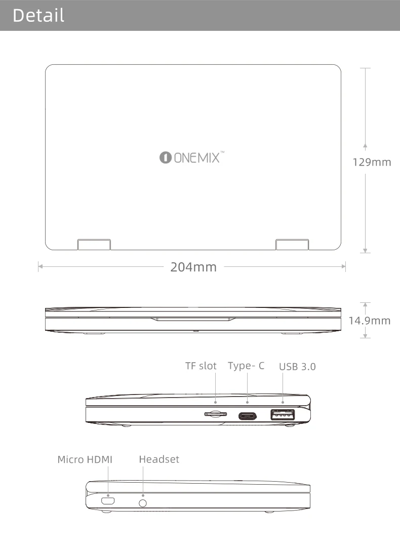 One-нетбук One Mix3 8,4 дюймов планшетный ПК intel Core M3-8100Y FHD экран 2560*1600 8 ГБ ОЗУ 256 ГБ SSD Win 10 WiFi