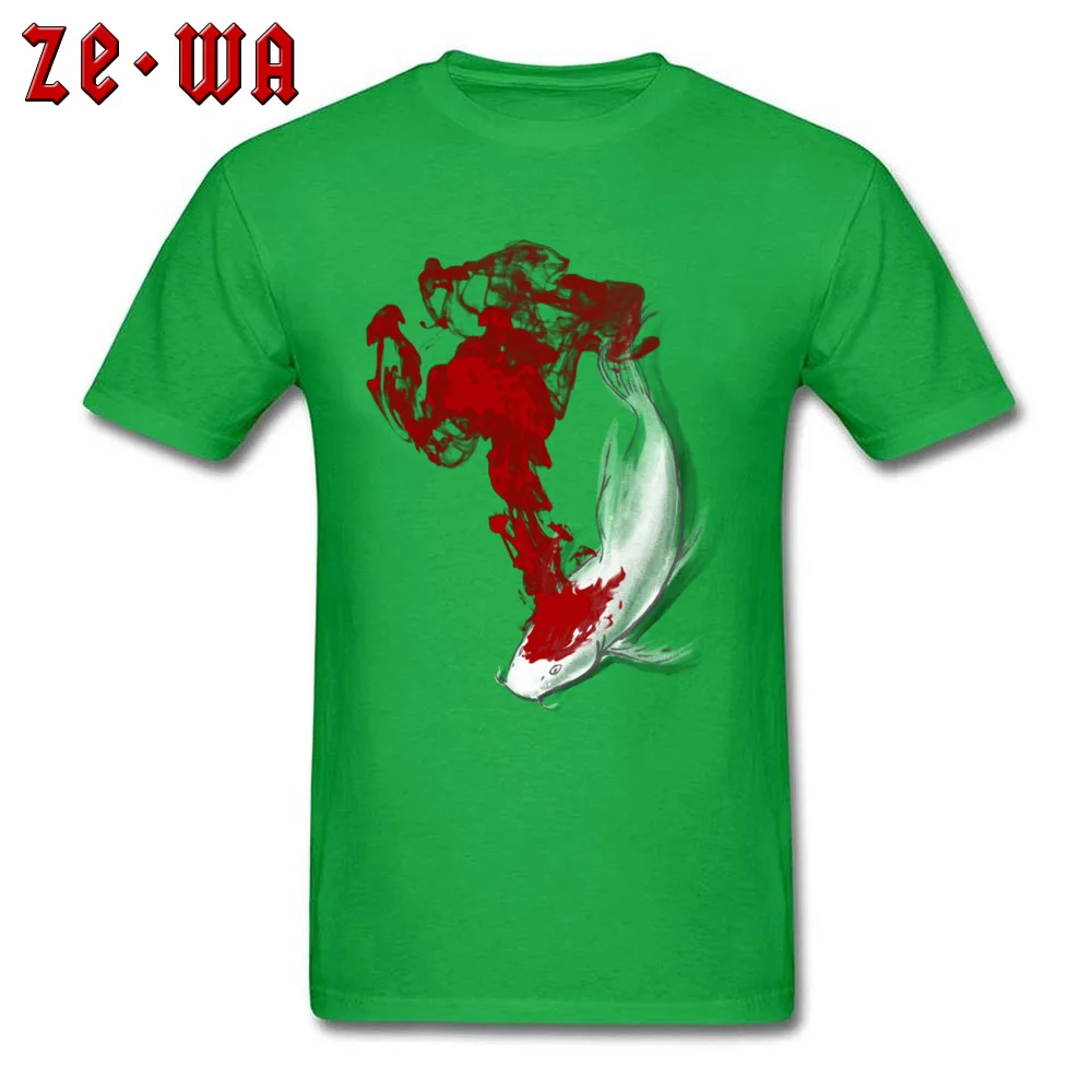 Design Short Sleeve Tops Tees April FOOL DAY Round Collar 100% Cotton Men Top T-shirts Coy Koi Design T-shirts 2018 Discount Coy Koi green