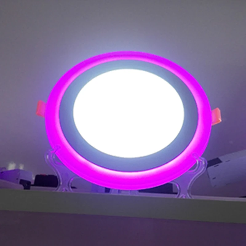 

The ultra-thin LED downlight, ceiling lamp decoration, Piecewise light change, white and pink light color temperature, embedded