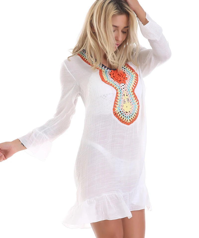 Simenual Pareos BOHO Women Beach Dress Floral Crochet Casual Sundress Summer 2019 Fashion Sexy Swimwear Ladies Dresses Vintage Simenual Pareos BOHO Women Beach Dress Floral Crochet Casual Sundress Summer 2019 Fashion Sexy Swimwear Ladies Dresses Vintage