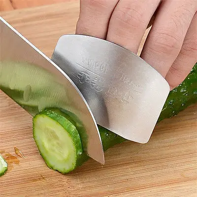 

Useful Stainless Steel Finger Hand Protector Guard Kitchen Safe Cooking Tools Metal Kitchen Chop Cook Cut Safe Slice Knife Tool