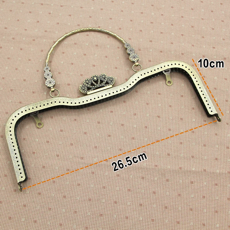 Luxury Diamond Crown 5Pcs/lot 26.5cm Square Knurling Metal Opening Bags DIY  Handbag Accessories Purse Frame Kiss Clasp Bag Hinge - AliExpress