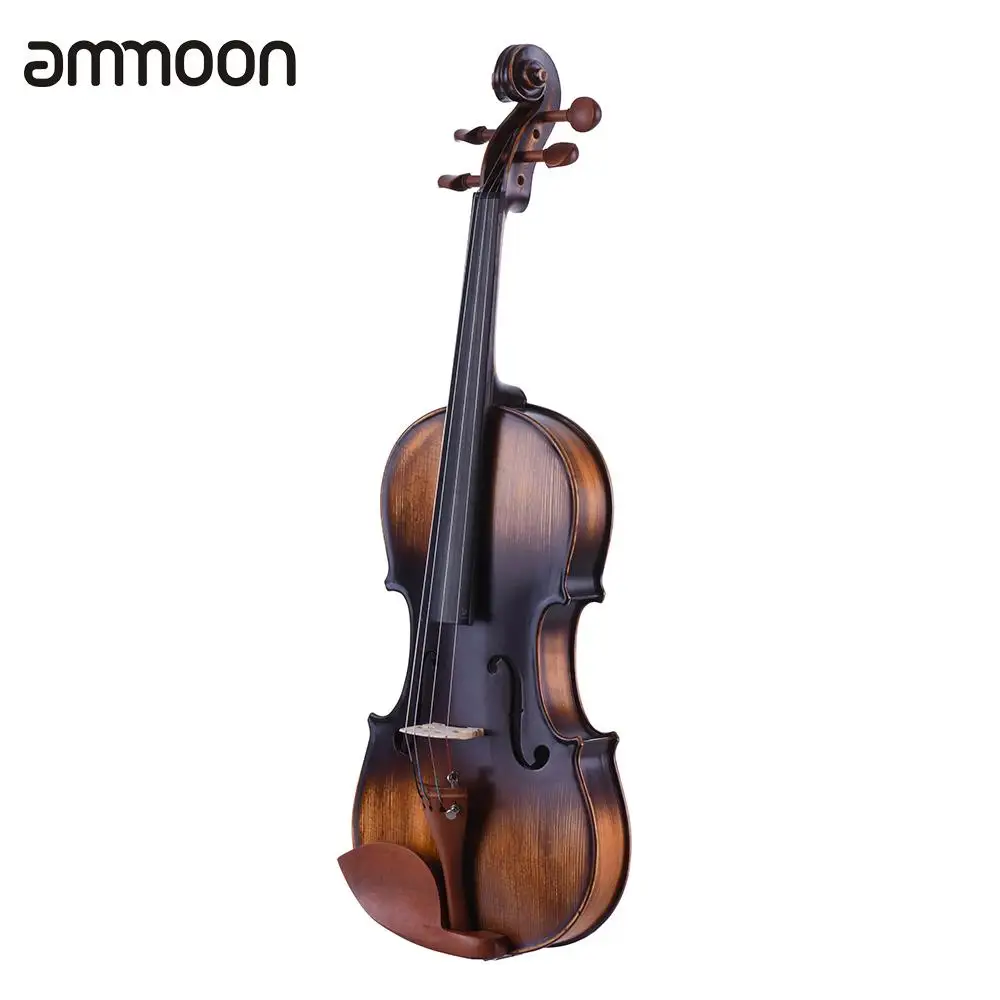 

ammoon 3/4 4/4 Full Size Violin Fiddle Matte-Antique Spruce Top Jujube Wood Parts with Rosin Cleaning Cloth Bridge Violin String