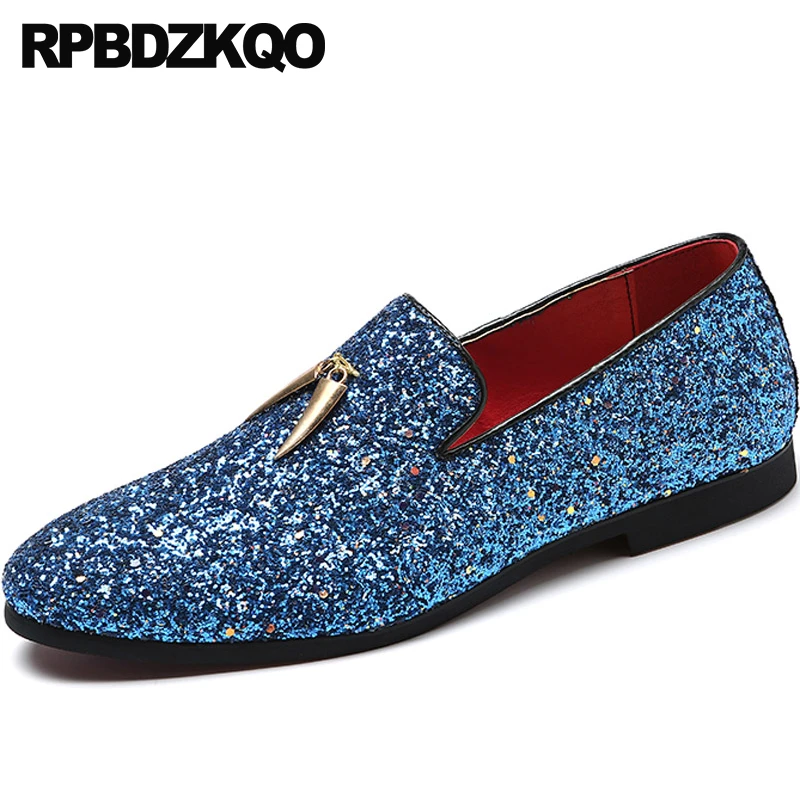 blue and silver loafers