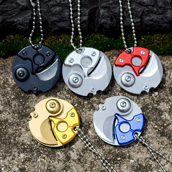 

Mini Portable Folding Coin Knife EDC Carry Tool Small Pocket Keychain Hanging Key Chain Outdoor Survival Karambit for dropship