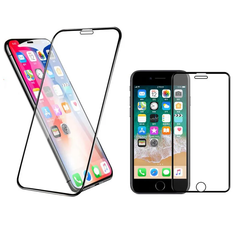 10D закаленное стекло полная защита экрана Защитная пленка для iphone 6 6s 7 8 Plus X XR XS 11 Pro