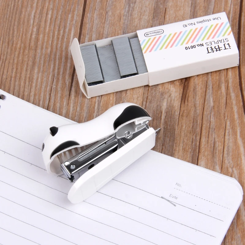 Mini Panda Stapler Set Paper Binder Within 1000pcs Staples Office School Supply | Канцтовары для офиса и дома