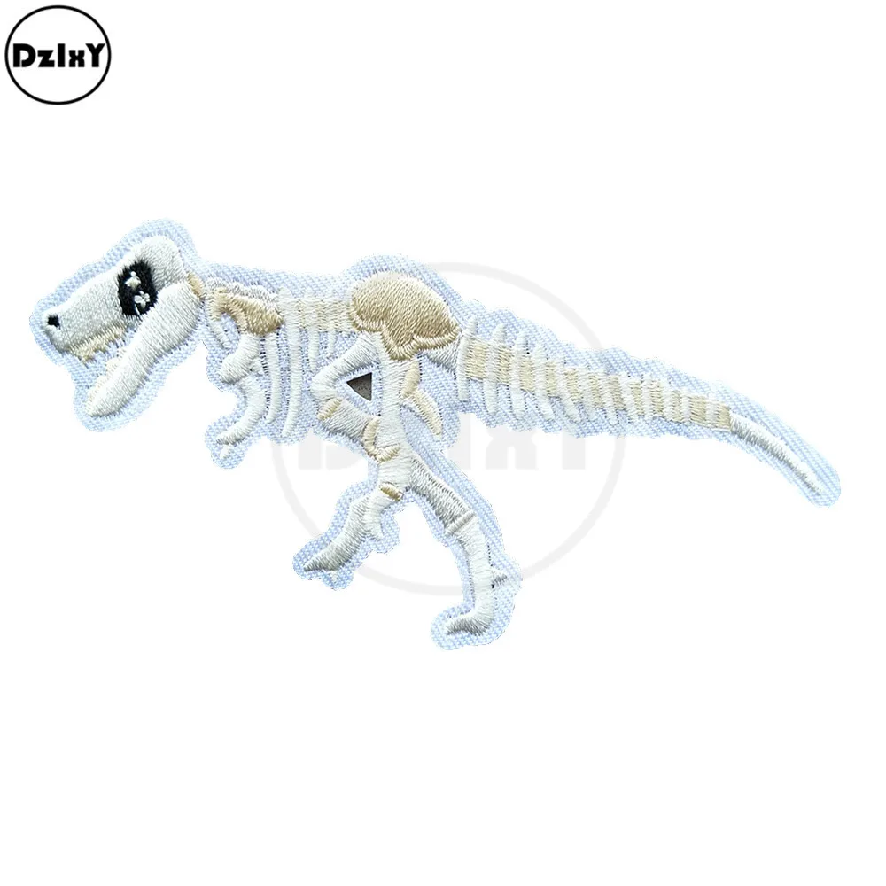 

Dinosaur Fossil Embroidery Patches for Stripes on the Backpack Stickers on Fabric Iron on Clothes Animals Bone Appliques @F-35