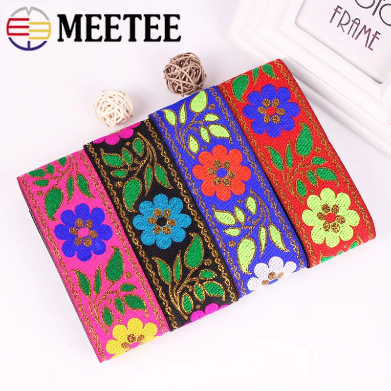 Meetee 1PC 5CM Sun Flower National Style Lace Ribbon Apparel Decoration Accessories Jacquard Satin ZK5114 | Дом и сад
