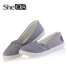 She Era Женщины Мокасины Мягкая Скольжения На Холст Квартиры Обувь с Девушкой Твердые Повседневные Дышащий Обуви Для Матери Туфли На Платформе XWF293