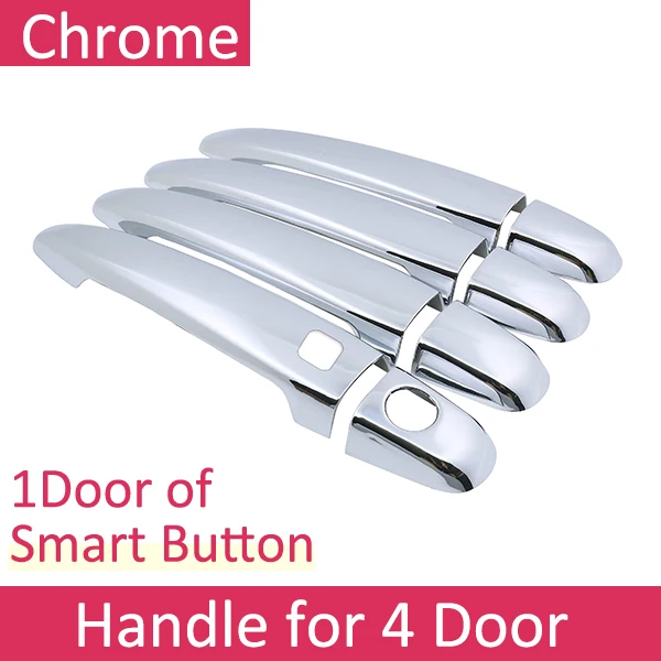 for Toyota Alphard Vellfire AH20 2009~ Chrome Door Handle Cover Car Accessories Stickers Trim Set 2010 2011 2012 2013 - Название цвета: 1 Button 4 Door