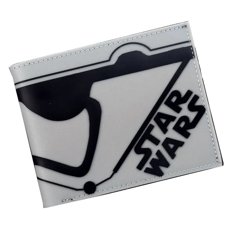 Comics star wars white knight darth vader 3D Short Wallet Bi-Fold Men Purse Young Students Card Holder