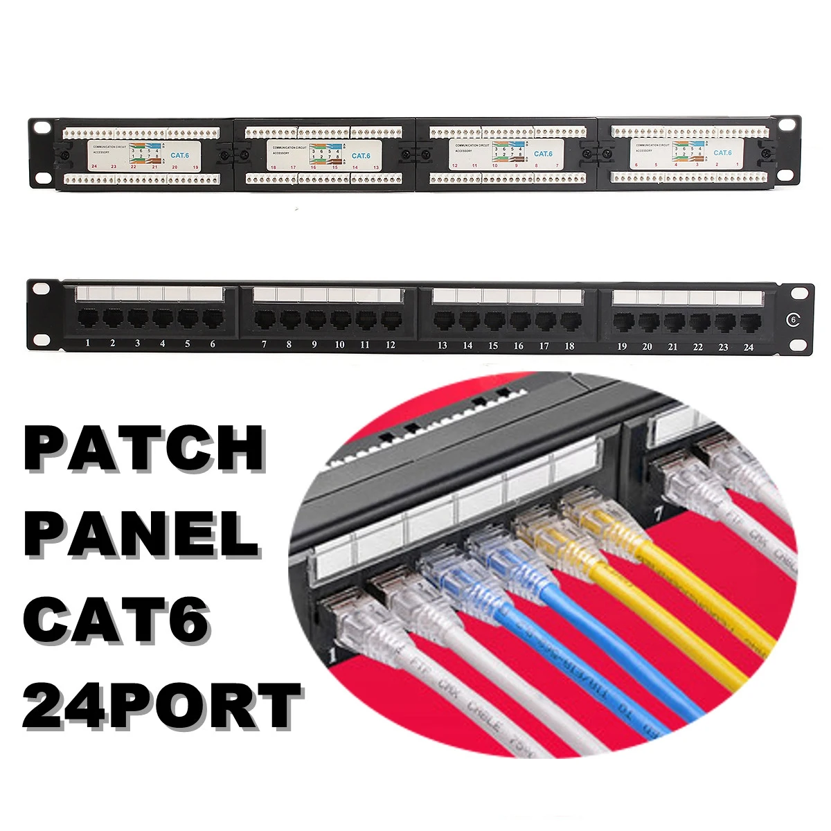 RJ45 CAT 6 сети Ethernet LAN Adapter соединительный кабель кронштейн 24 Порты и разъёмы/Wst CAT5E патч Панель 1U для 19 дюймов стойку